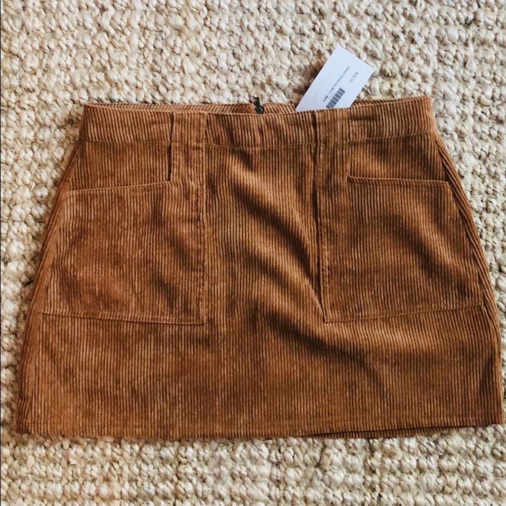 Camel Corduroy Mini Skirt NWT